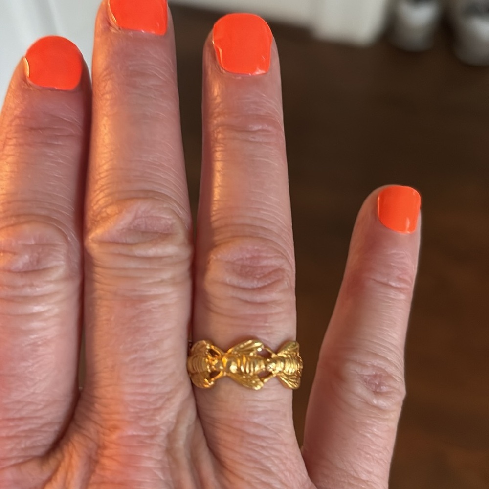 Julie Vos Elegant Gold plated honeybee ring size 6. Rare!! - Picture 5 of 5